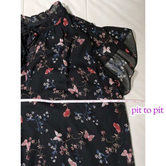 Butterfly Print Fairycore Ruffle Blouse 🦋 TAMARA H - Picture 8 of 9